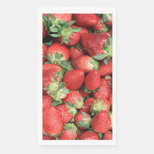 Photo of Red Juicy Strawberries Napkin