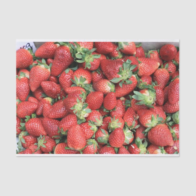 Photo of Red Juicy Strawberries Tissue Paper (Front)