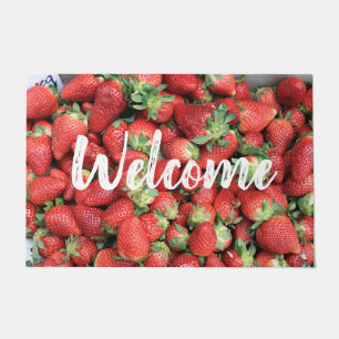 Photo of Red Juicy Strawberries Welcome Doormat