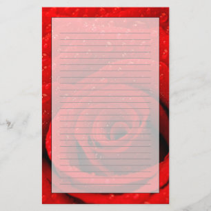 Photo of Red Rose Background Stationery