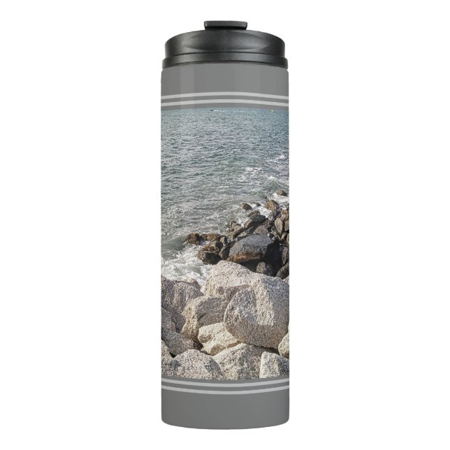 Photo of Rocky Ocean Shore Thermal Tumbler (Front)