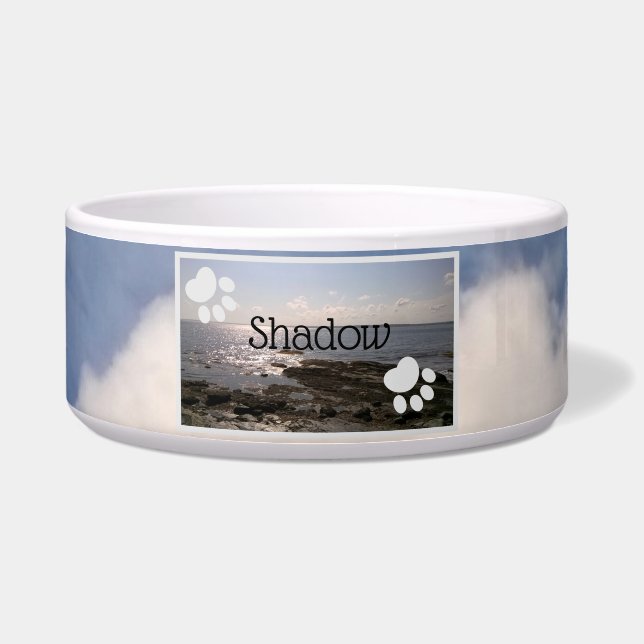 Photo of Sky and Sea Paw Prints Add Name of Dog (Front)