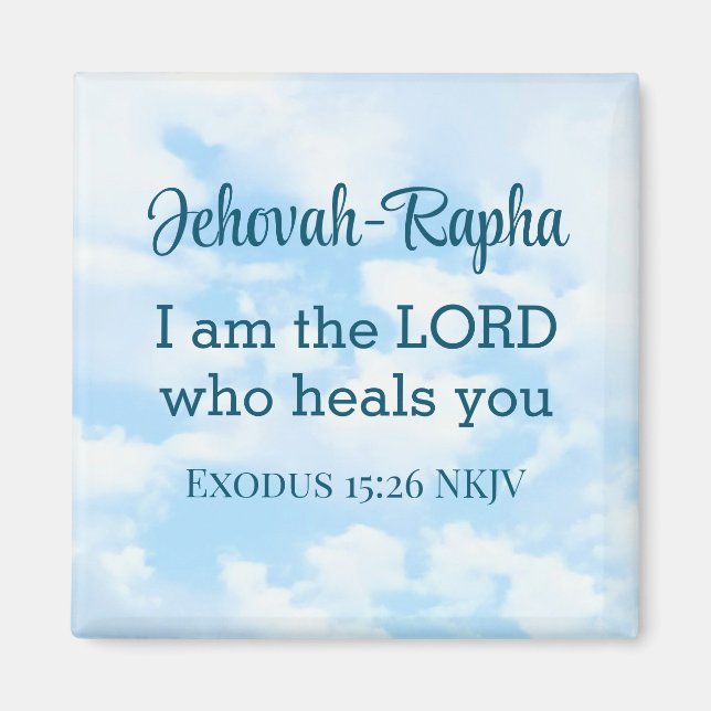 Photo of Sky I am the Lord Who Heals Bible Verse Magnet (Front)