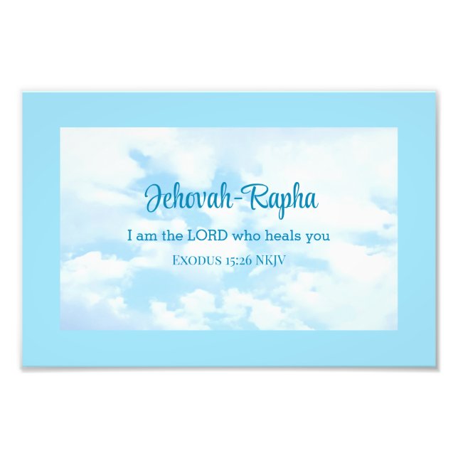 Photo of Sky I am the Lord Who Heals Bible Verse Print (Front)