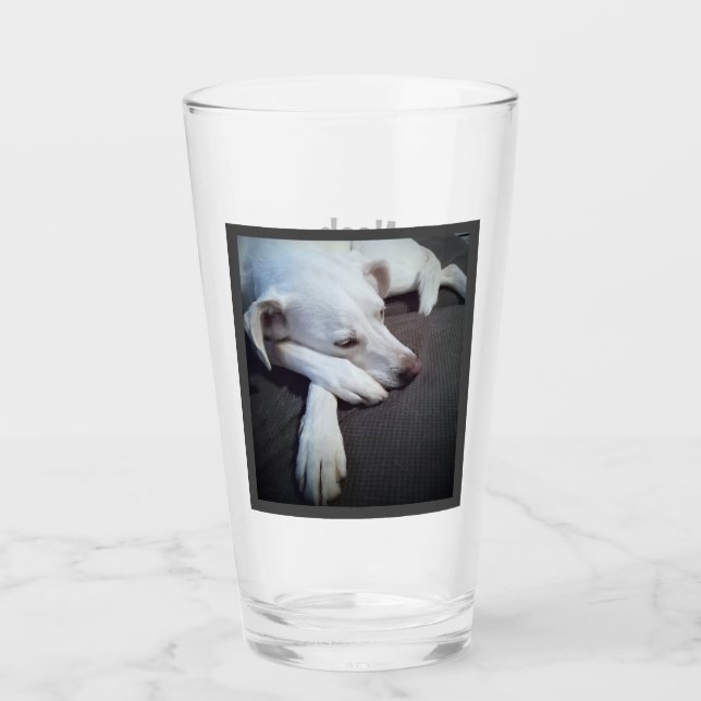 Photo of Sleeping Dog Speedy Recovery Get Well Glass (Front)