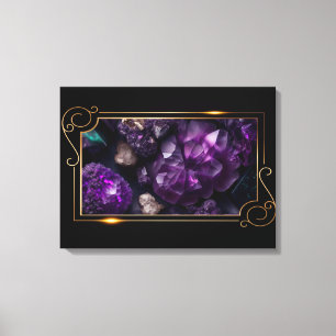 Photo of Striking Raw Gemstones Amethyst  Canvas Print