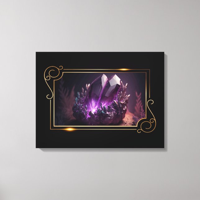Photo of Striking Raw Gemstones Amethyst  Canvas Print (Front)