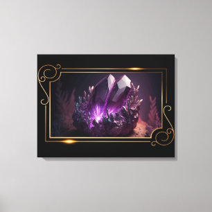 Photo of Striking Raw Gemstones Amethyst  Canvas Print