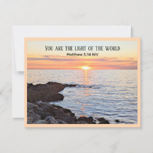 Photo of Sun and Ocean Bible Verse Encouragement Holiday Card