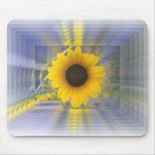 Photo of Sunflower with Repeated Infinity Pattern Mouse Mat