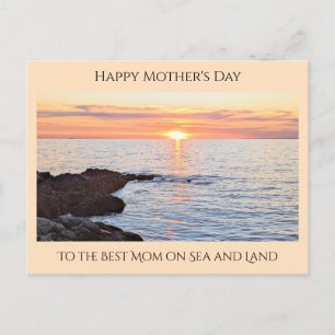 Photo of Sunset and Ocean Happy Mother's Day Holiday Postcard