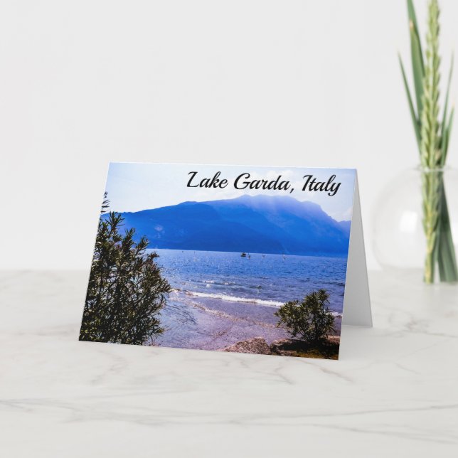 Photo of the amazing Lake Garda beach, Italy Card (Front)