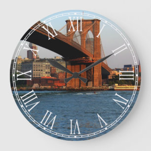 Photo of the Brooklyn Bridge in NYC Large Clock