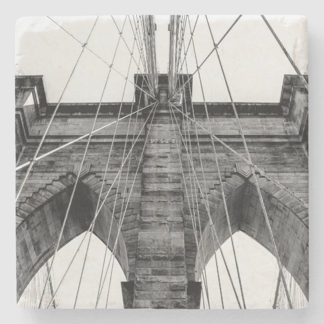 Photo of the Brooklyn Bridge in NYC Stone Coaster (Front)