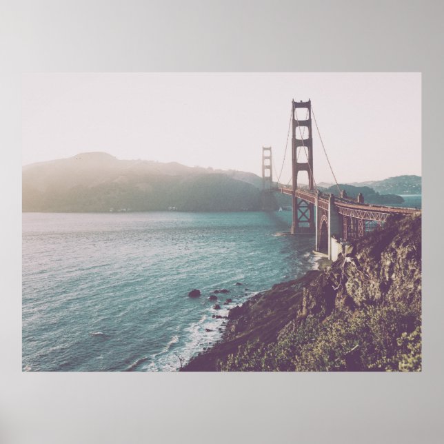 Photo of the Golden Gate Bridge in San Francisco Poster (Front)