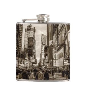 Photo of Times Square in New York City Hip Flask
