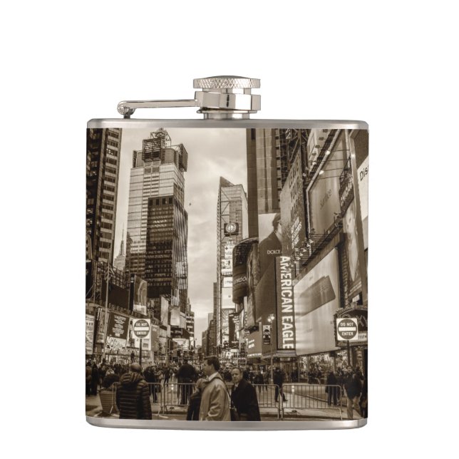 Photo of Times Square in New York City Hip Flask (Front)