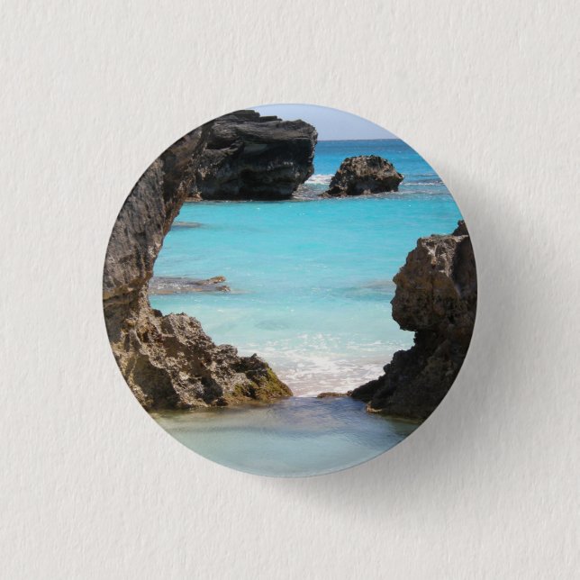 Photo of Tropical Island Coast & Sea 3 Cm Round Badge (Front)