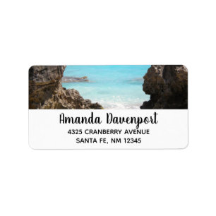Photo of Tropical Island Coast & Sea Address Label