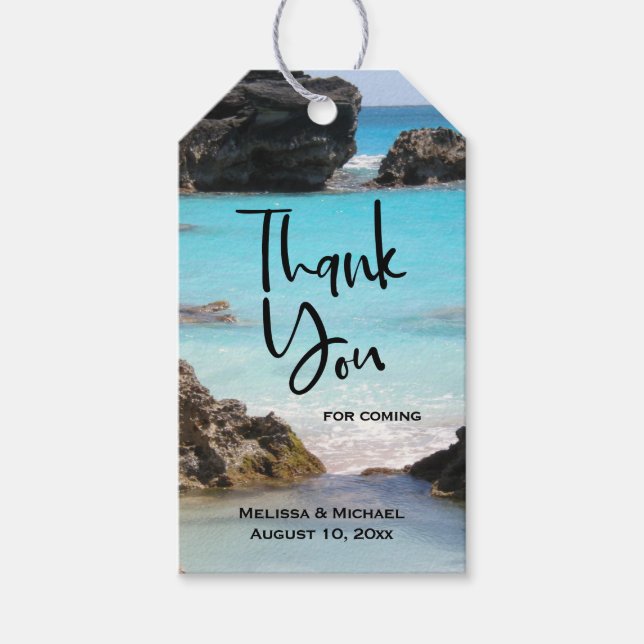 Photo of Tropical Island Coast & Sea Gift Tag (Front)