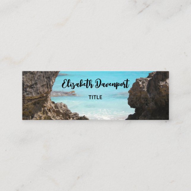 Photo of Tropical Island Coast & Sea Mini Business Card (Front)