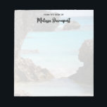 Photo of Tropical Island Coast & Sea Notepad<br><div class="desc">A notepad with a scenic photograph featuring Bermuda's tropical coast. Big jagged rocks contrast with the bright turquoise sea.</div>