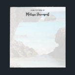 Photo of Tropical Island Coast & Sea Notepad<br><div class="desc">A notepad with a scenic photograph featuring Bermuda's tropical coast. Big jagged rocks contrast with the bright turquoise sea.</div>