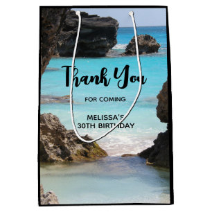 Photo of Tropical Island Coast & Sea Thank You Medium Gift Bag