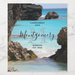 Photo of Tropical Island Coast & Sea Wine Making Wine Label