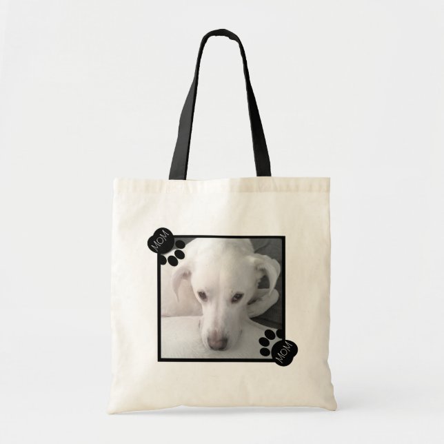 Photo of Unique Labrador Retriever Mix Dog Black Tote Bag (Front)