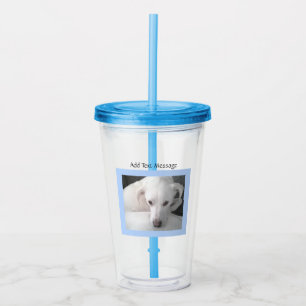 Photo Of Unique White Labrador Retriever Mix Dog Acrylic Tumbler