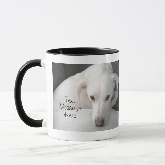 Photo of Unique White Labrador Retriever Mix Dog Mug (Left)