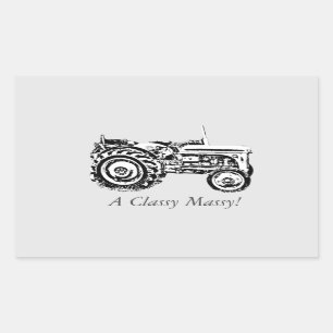 photo of vintage Gray massey fergison tractor   Rectangular Sticker