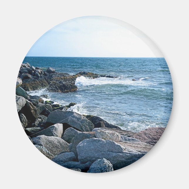 Photo of Wavy Atlantic Ocean Blue Magnet (Front)
