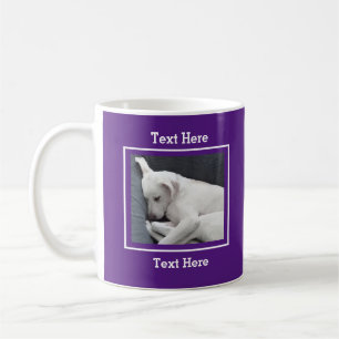 Photo of White Dog Peacefully Sleeping Purple Coffee Mug