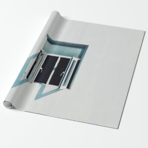 PHOTO OF WHITE GLASS PANEL WINDOW WRAPPING PAPER