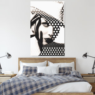 Photo of Women in Black & White Polka Dots Classy Canvas Print
