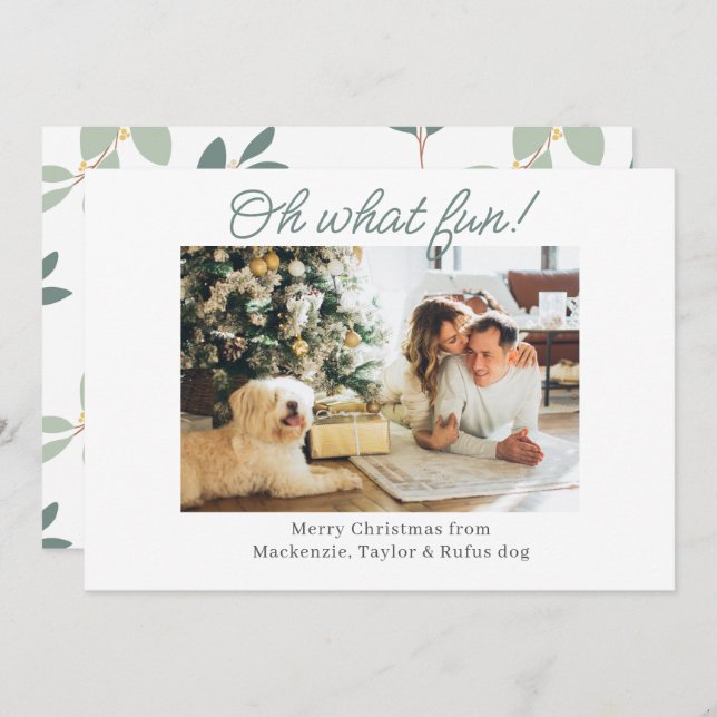 Photo Oh What Fun Christmas Holiday Card (Front/Back)