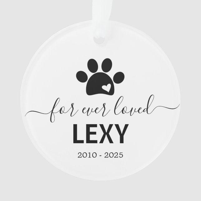 Photo on back cat dog memorial ornament (Front)