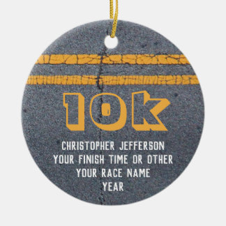 Photo on Back Running Race 10k 5k Custom Ceramic Tree Decoration