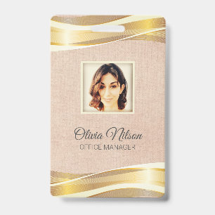 Photo On Rose fog Background ID Badge