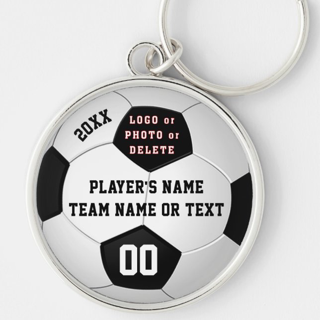 Photo or Logo Custom Senior Night Gifts for Soccer Key Ring (Front)