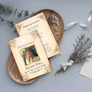 Photo Order of Service Funeral – In Loving Memory Programme