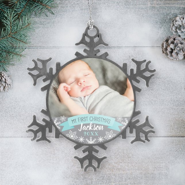 Photo Ornament | Baby Boy First Christmas (Creator Uploaded)