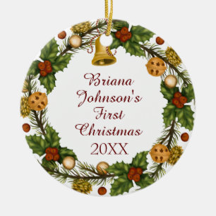 Photo Ornament Christmas Wreath Baby's First