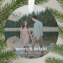 Photo Ornament | Merry and Bright Couple Christmas
