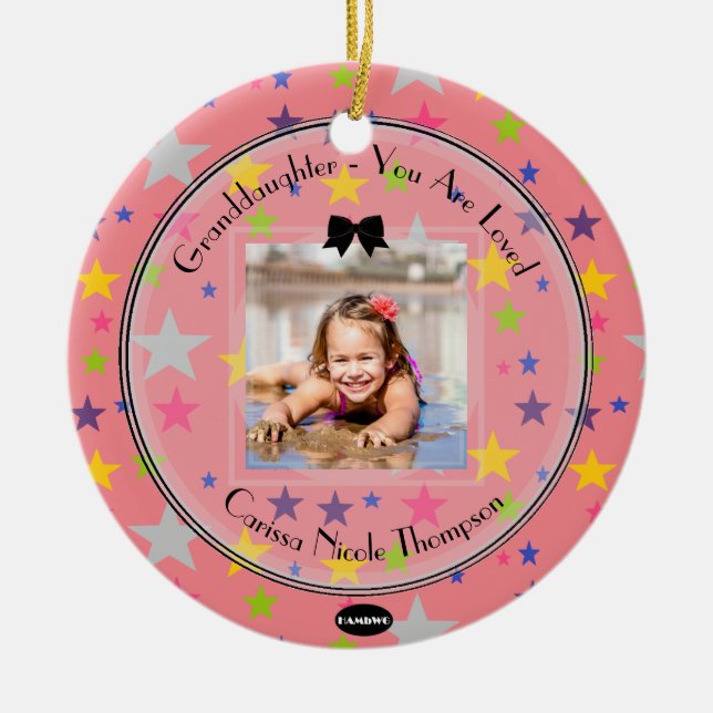 Photo Ornament Pink with Stars HAMbWG (Front)