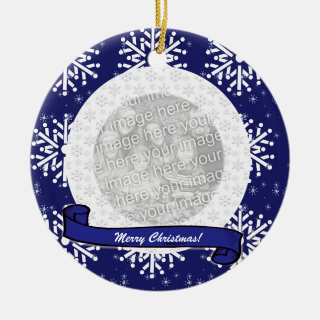 Photo Ornament - Snowflakes (Front)
