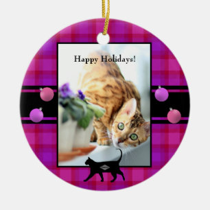 Photo Ornament with Cat Graphic and text HAMbWG
