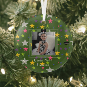 Photo Ornament with stars and name HAMbyWG